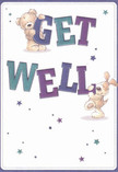 Charming and radiant, this Bayswater-themed get well card is designed to lift spirits and offer genuine comfort to someone in need. Two delightful figures-a teddy bear with fluffy fur and a floppy-eared puppy-joyfully support the colourful 'Get Well' lettering, their playful balance bringing an infectious energy to the composition. The indigo and teal text stands boldly atop a creamy background, while a scatter of stars in soft blues and purples sparkles across the card, echoing the inviting atmosphere of Bayswater's community spaces. The detailed, tactile illustration of the bear and puppy, bursting with friendly personality, almost invites a comforting hug. Perfect for sending a message of warmth-perhaps along with a bouquet delivered from Bayswater Florist to a flat near Porchester Gardens-this card wraps heartfelt optimism and kindness in a vibrant, locally inspired design.
